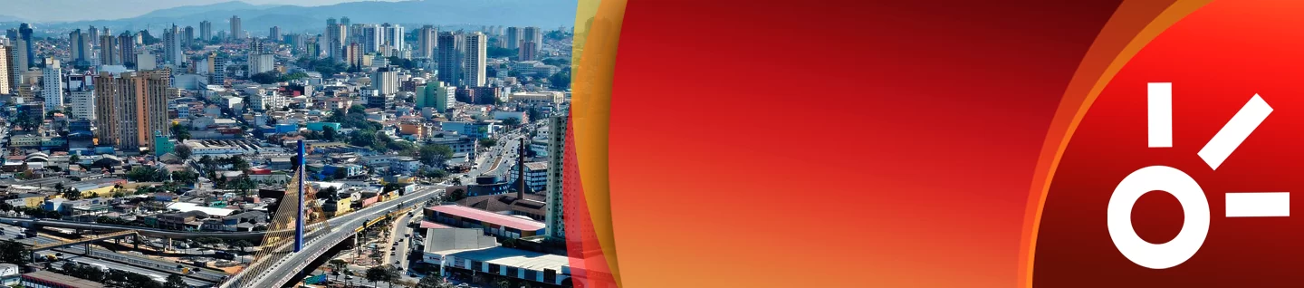 banner do site da NET, imagem ao fundo a cidade de Guarulhos